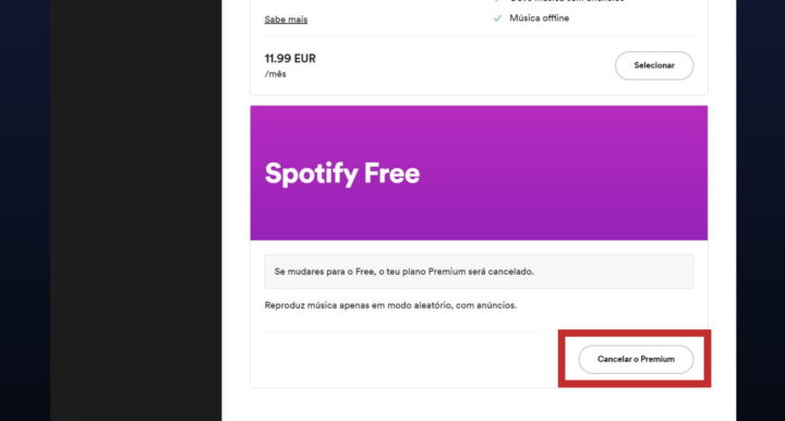Cancelar Spotify Premium