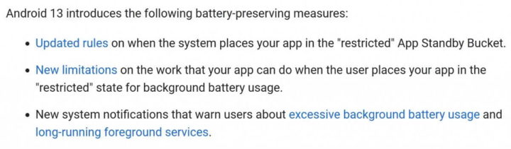Android 13 Google bateria smartphones