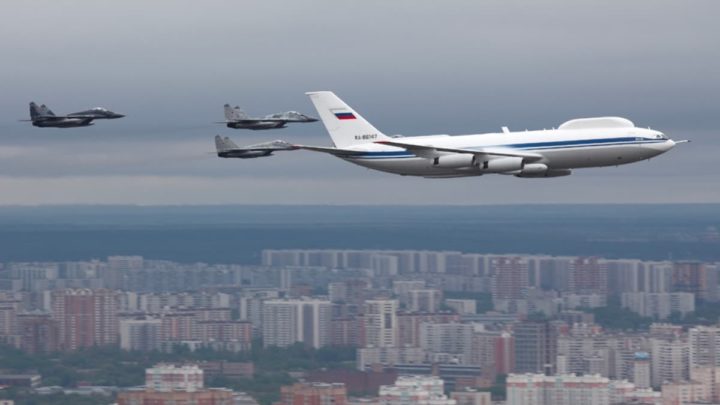 Imagem do avião de Vladimir Putin que resiste a uma ataque nuclear