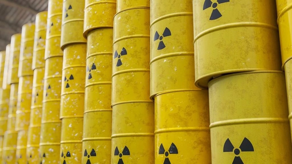 Ilustração de lixo nuclear