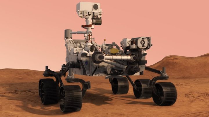 Ilustração do rover Perseverance da NASA em Marte