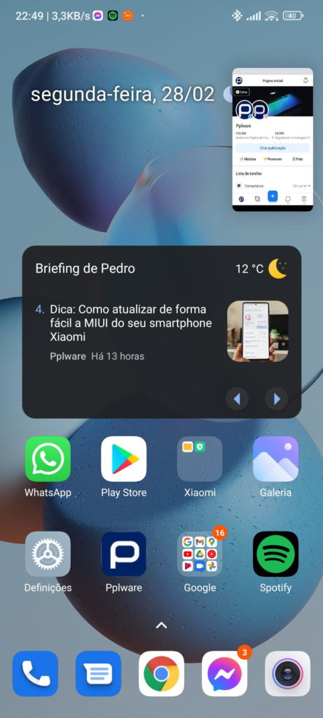 MIUI Xiaomi barra smartphone Android