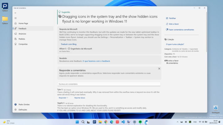 Windows 11 Microsoft funcionalidade Menu Iniciar