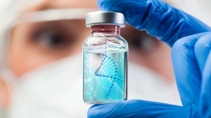 Ilustração de vacina ADN que pode ser entregue com uma máquina de tatuar