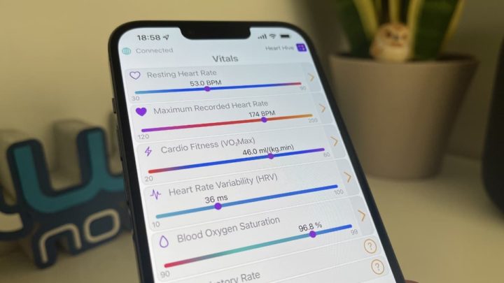 Imagem Heart Hive no iPhone 13 Pro Max, uma nova app de saúde