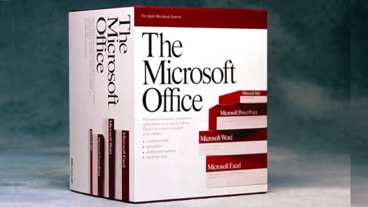 Imagem primeira caixa do primeiro Office da Microsoft