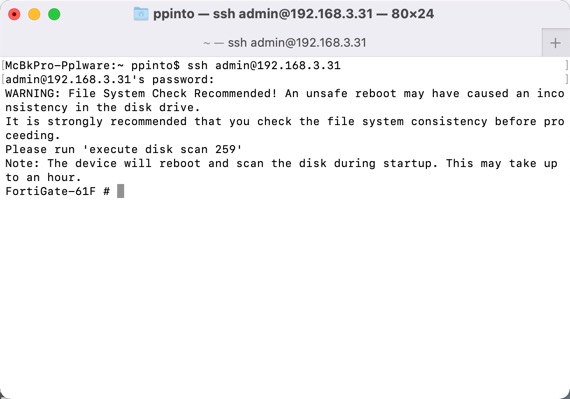 FortiGate 61F: Como configurar o acesso via SSH