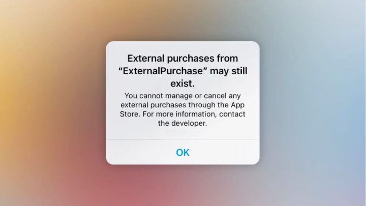 Imagem de alerta para compras externas no iOS 15.5