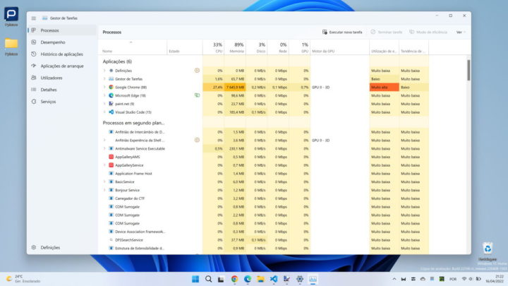Windows 11 Microsoft gestor tarefas atalhos