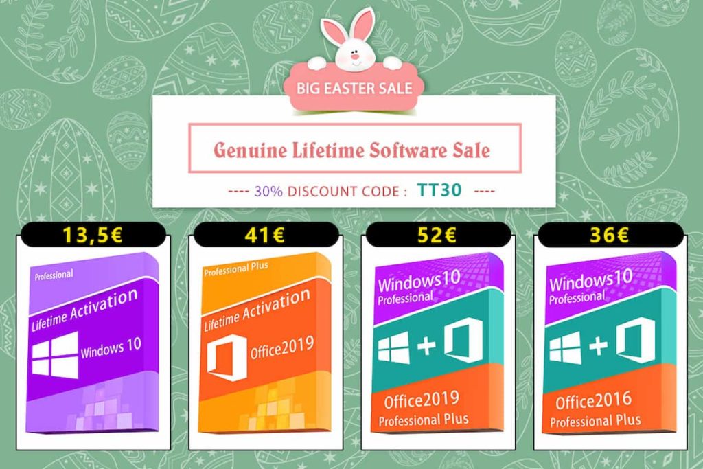 Última chamada: descontos de Páscoa com Windows 10 a 13,5€ Lifetime e Office a 23€