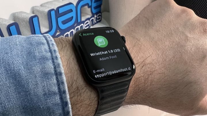 Imagem do Apple Watch com o WristChat para gerir mensagens do WhatsApp