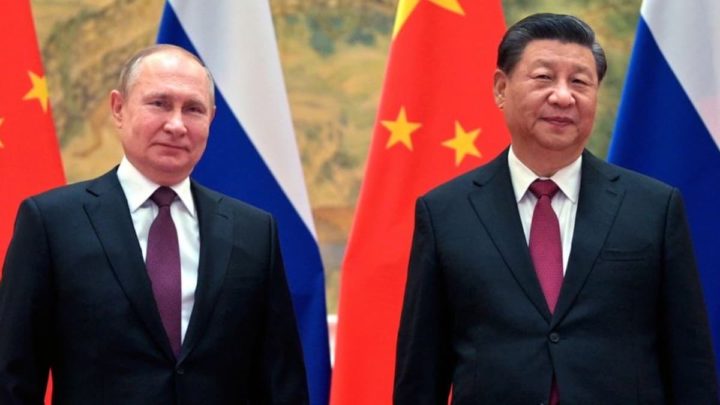 Imagem presidente da Rússia com o presidente da China