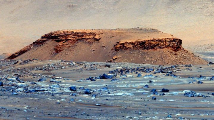 Ilustração da cratera Jezero onde pode haver indícios de vida em Marte