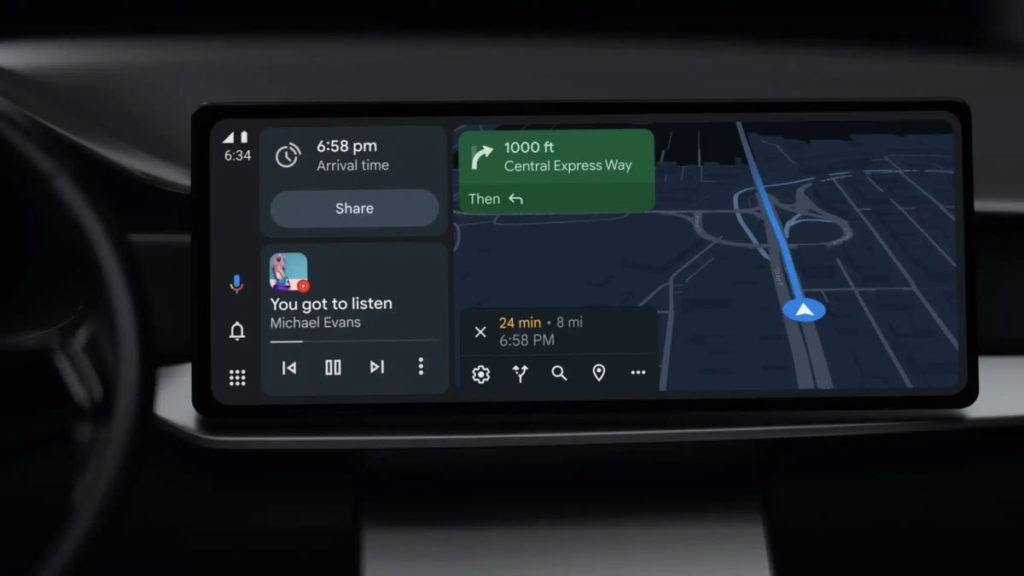 Android Auto Google ecrã carro