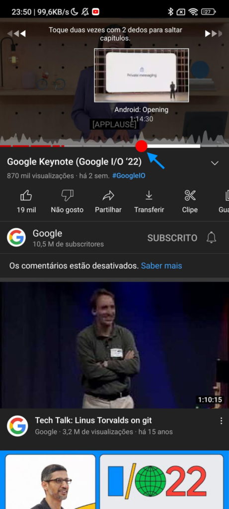 YouTube Android novidades serviço vídeo