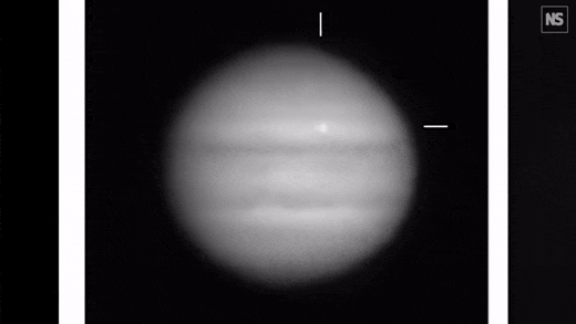 Imagem da explosão em Júpiter