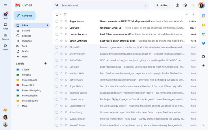 Gmail Google interface Material design email