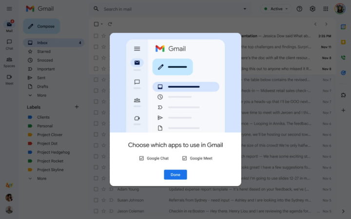 Gmail Google interface Material design email