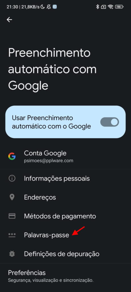 Google Android passwords smartphones sites