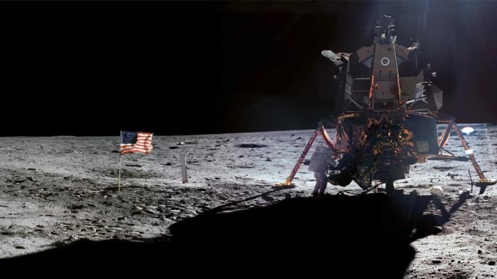 Imagem da nave Apollo 11 da NASA que aterrou na Lua há 53 anos