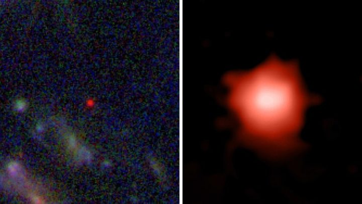 Imagem da galáxia GLASS-z13 captada pelo James Webb