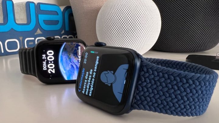 Imagem Apple Watch Series 6 e Series 7 com sensores de saúde