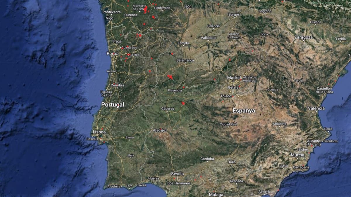Mapa dos Incêndios em Portugal e na Europa