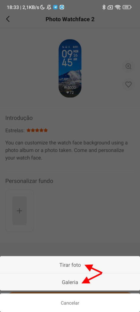 Mi Band 7 Xiaomi imagem personalizar
