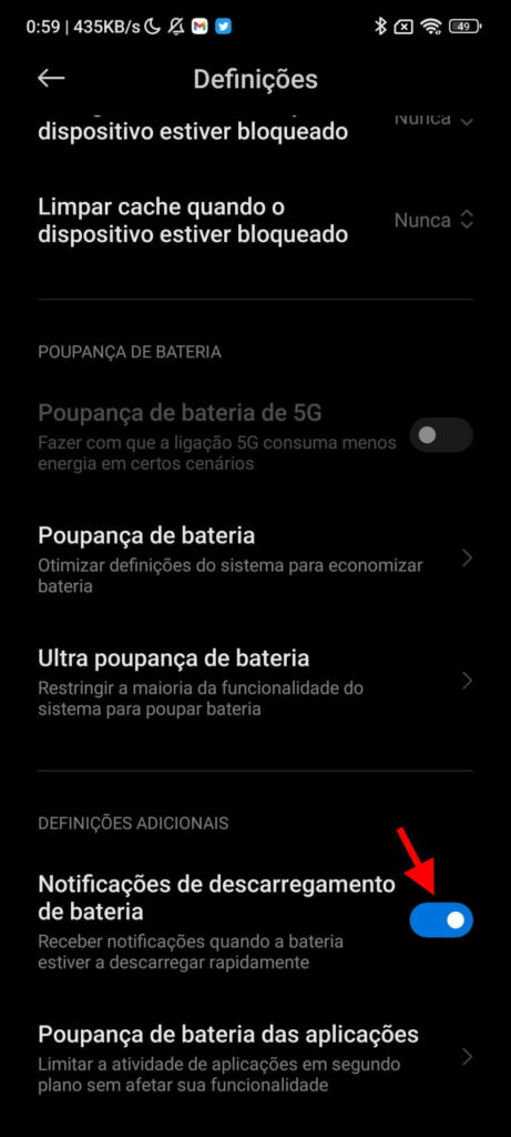 bateria Xiaomi MIUI problema alertar