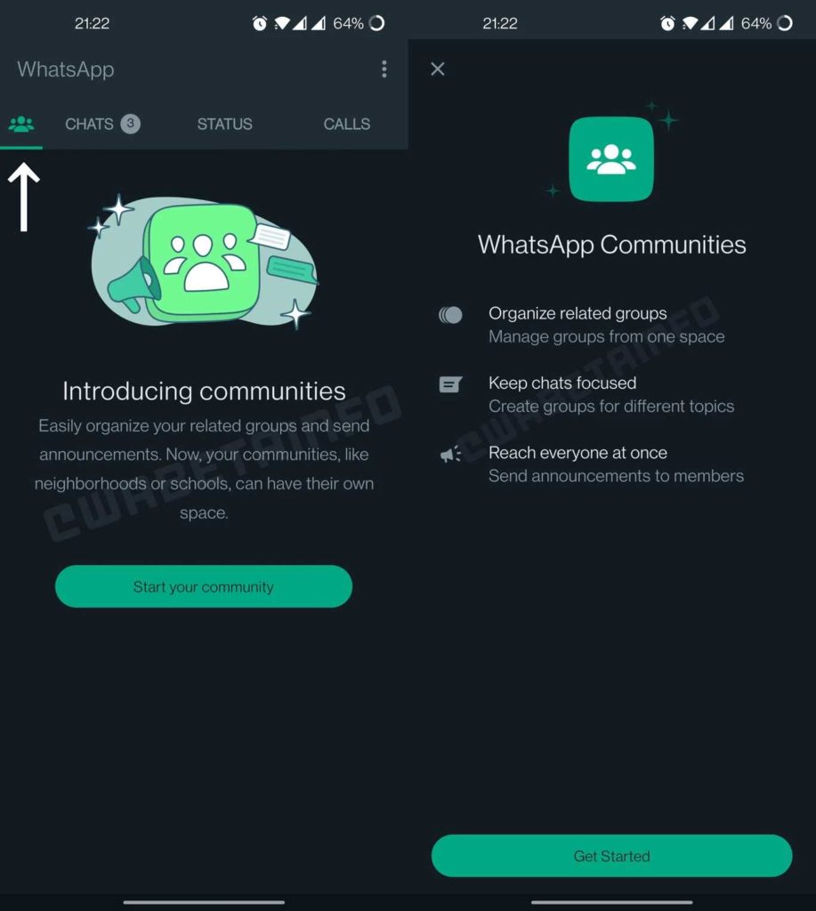 WhatsApp Comunidades testes grupos administradores