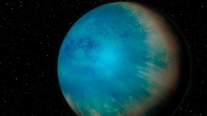 Imagem ilustração de exoplaneta oceânico