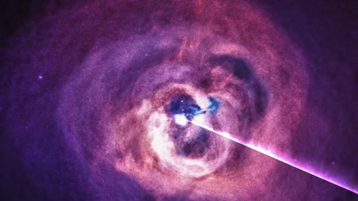 Ilustração da partilha da NASA do som do buraco negro 