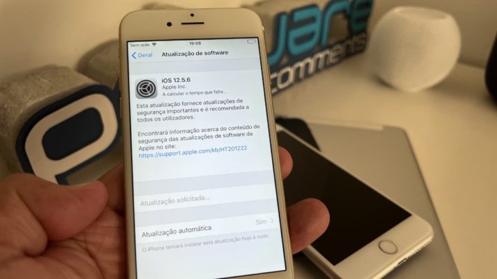Imagem iPhone 6 com iOS 12.5.6 em atualização de segurança