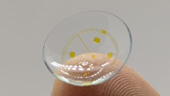 Ilustração lente de contacto inteligente para rastreio do cancro
