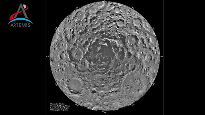 Ilustração dos locais na Lua onde a NASA pode escolher na Artemis 3.