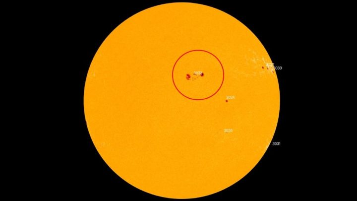 A picture of two holes in the Sun