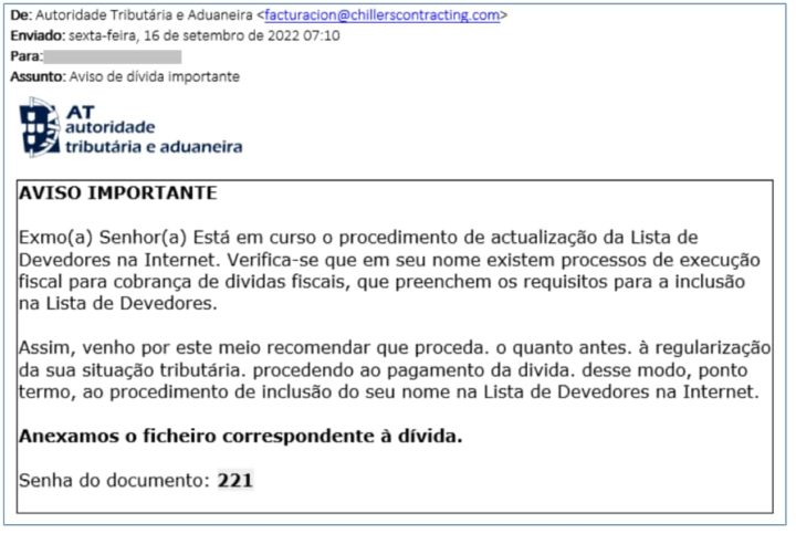 Cuidado: Recebeu este e-mail da Autoridade Tributária? Apague já...