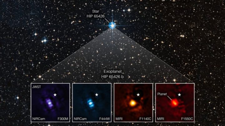 Imagem de um exoplaneta captado pelo telescópio da NASA, o James Webb