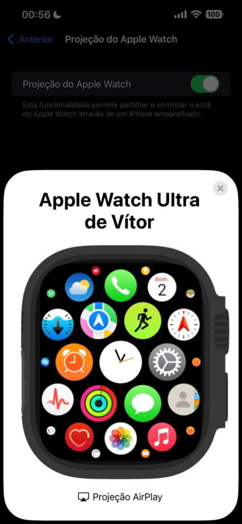 Apple Watch iPhone relógio ecrã