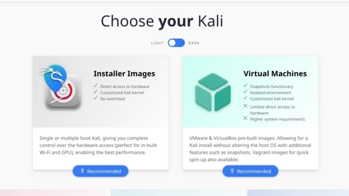 Kali Linux oferece máquinas virtuais prontas a funcionar