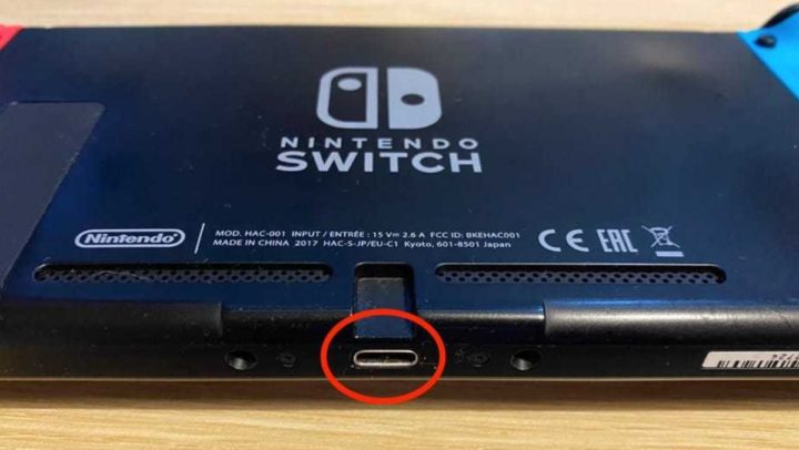 Imagem Nintendo Switch com porta USB-C