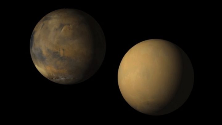Imagem de Marte com poeiras