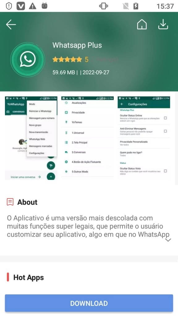 WhatsApp YoWhatsApp apps roubar maliciosos