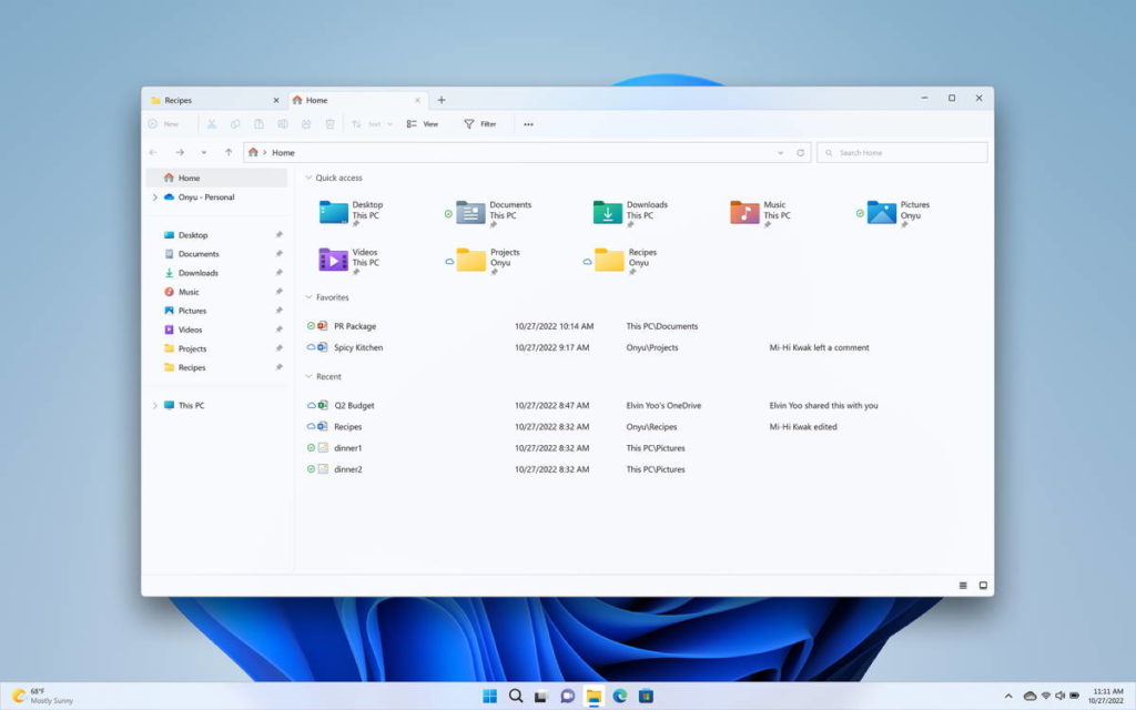 Windows 11 Microsoft separadores novidades melhorias