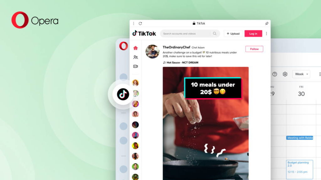 Opera TikTok novidade browser