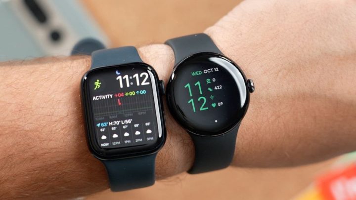 Imagem Apple Watch versus Pixel Watch da Google