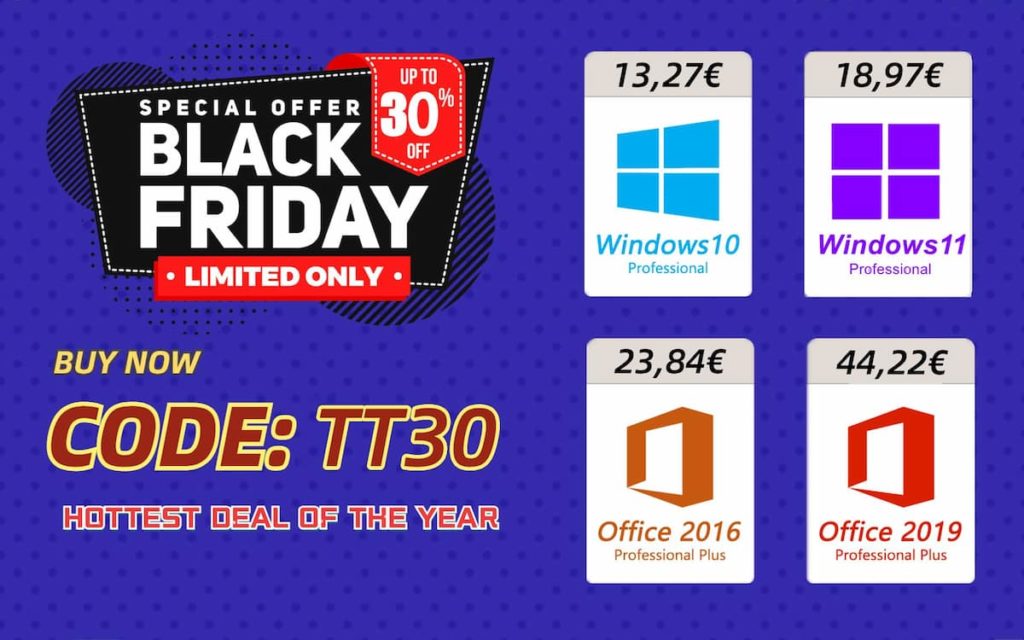 Sexta-feira negra? Não, GoodOffer24 Black Friday Sale com Windows as 13,27€ e mais…