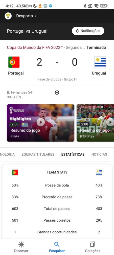Portugal Qatar Google Futebol seleção