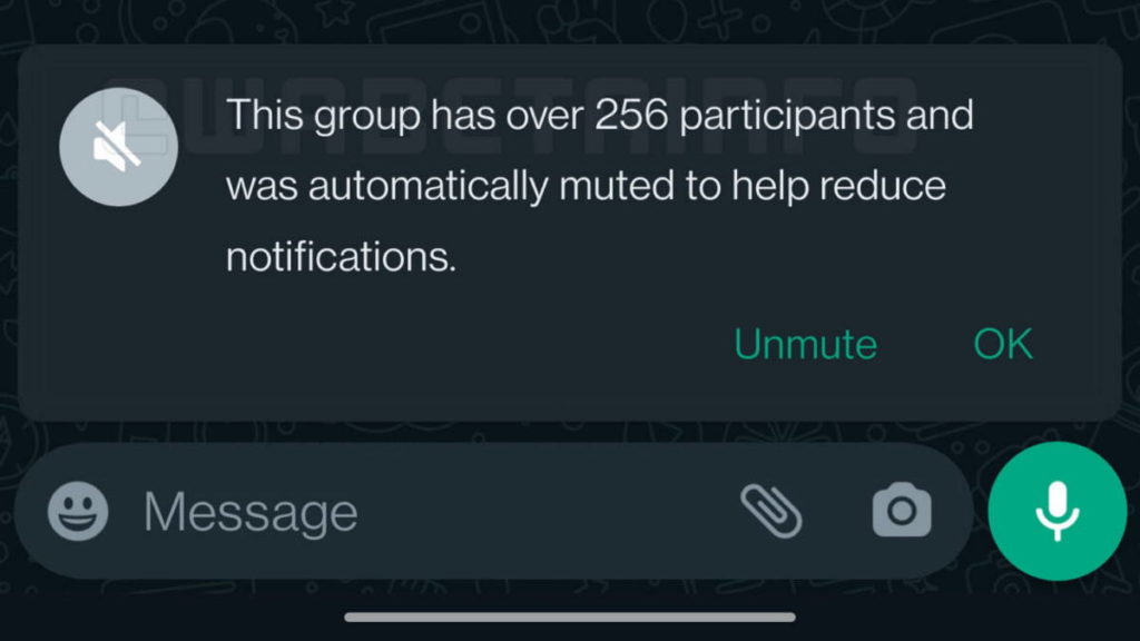 WhatsApp notificações grupos testes incomodar