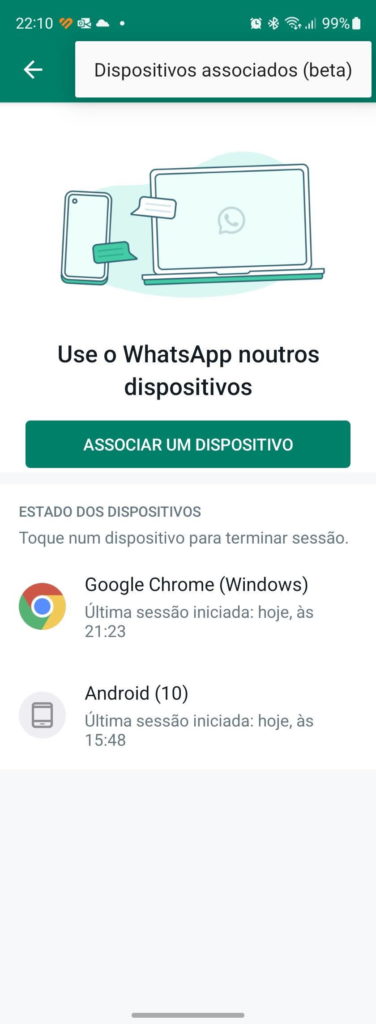 Prueba de sincronización de tabletas Android WhatsApp